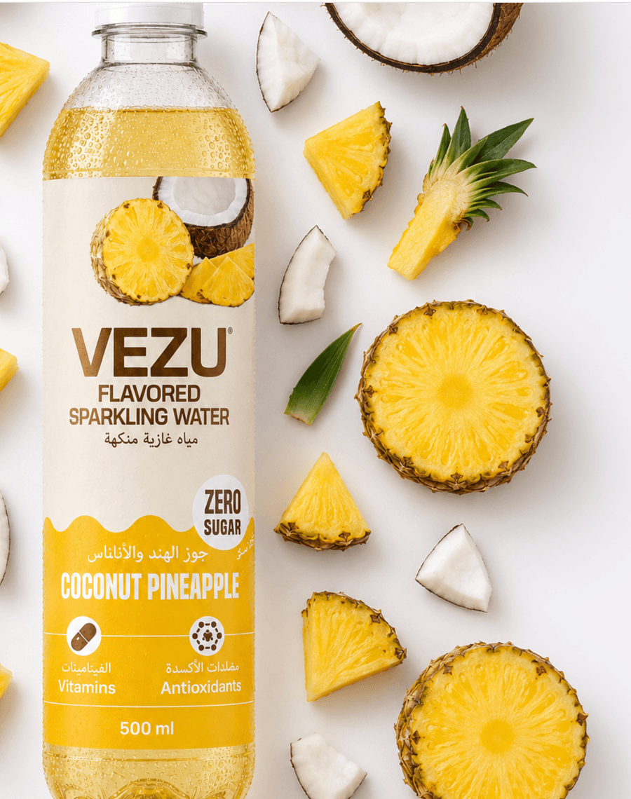 VEZU Coconut Pineapple zero sugar sparkling water can