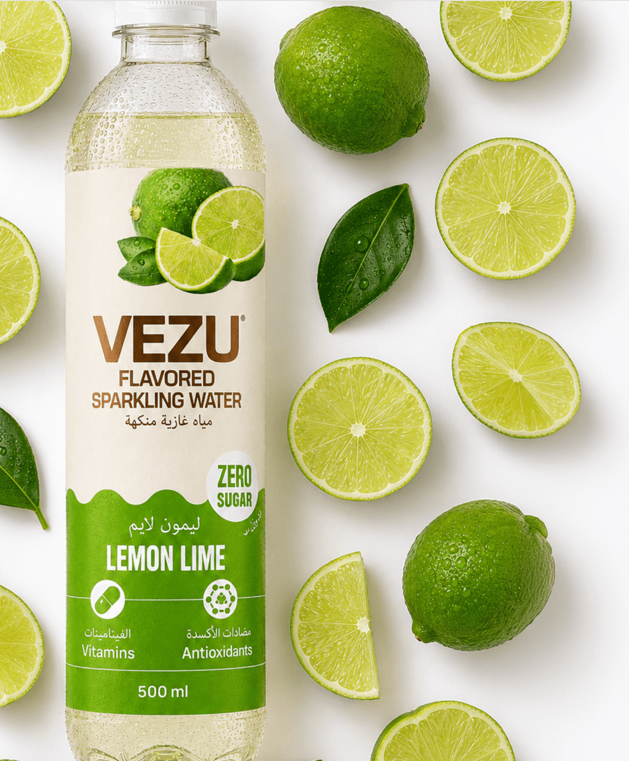 VEZU Lemon Lime zero sugar sparkling water can